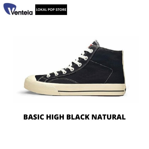 Sepatu Ventela Basic High Black Natural - Ventela Basic High Black Natural