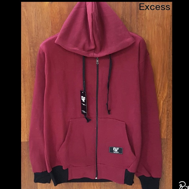 Jaket Zipper Dnf Merah Maroon Terlaris