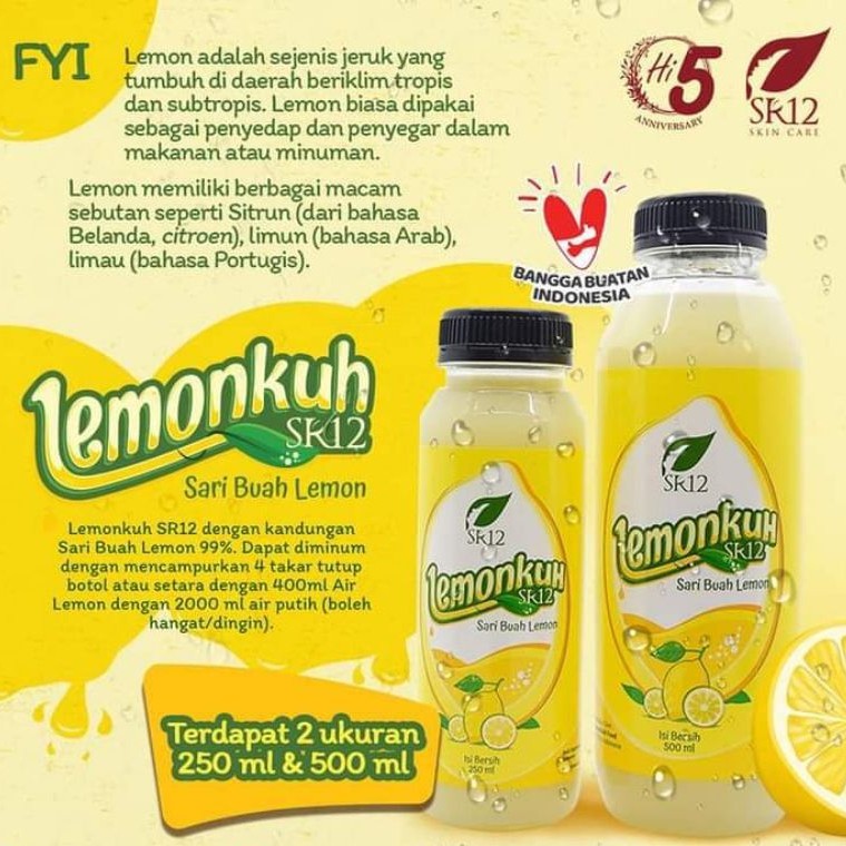 

SR12 LEMONKUH 500 ML - AGENSR12 - GALERYSR12 - MINUMAN SARI LEMON - SARI LEMON MURNI