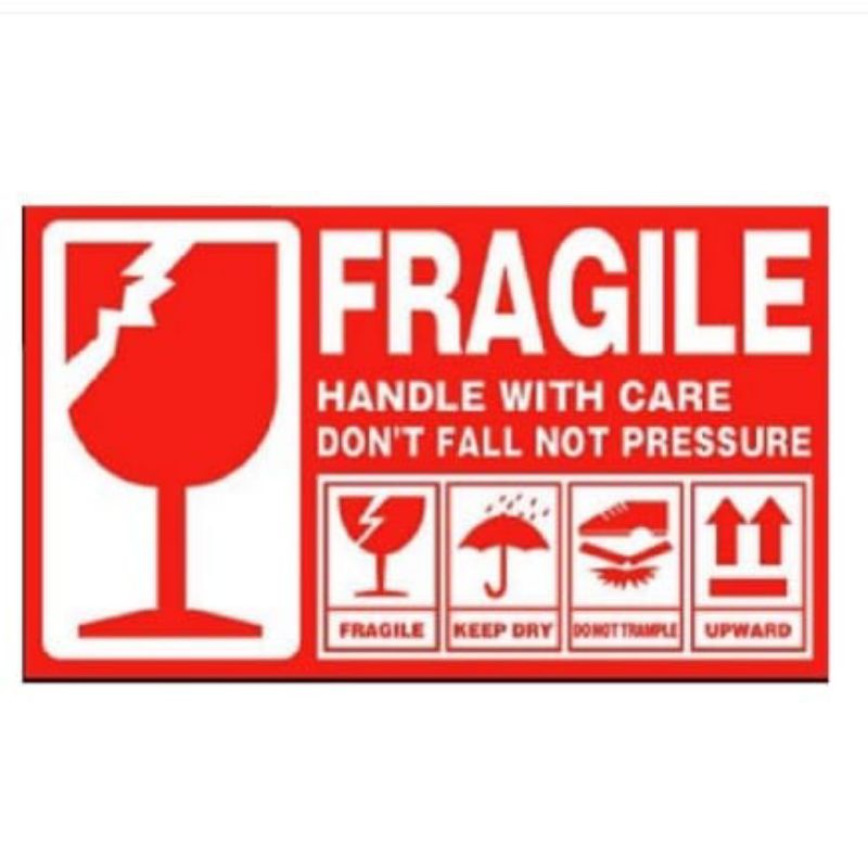 

100 lembar sticker fragile stiker kemasan stiker olshop stiker unboxing stiker urgent