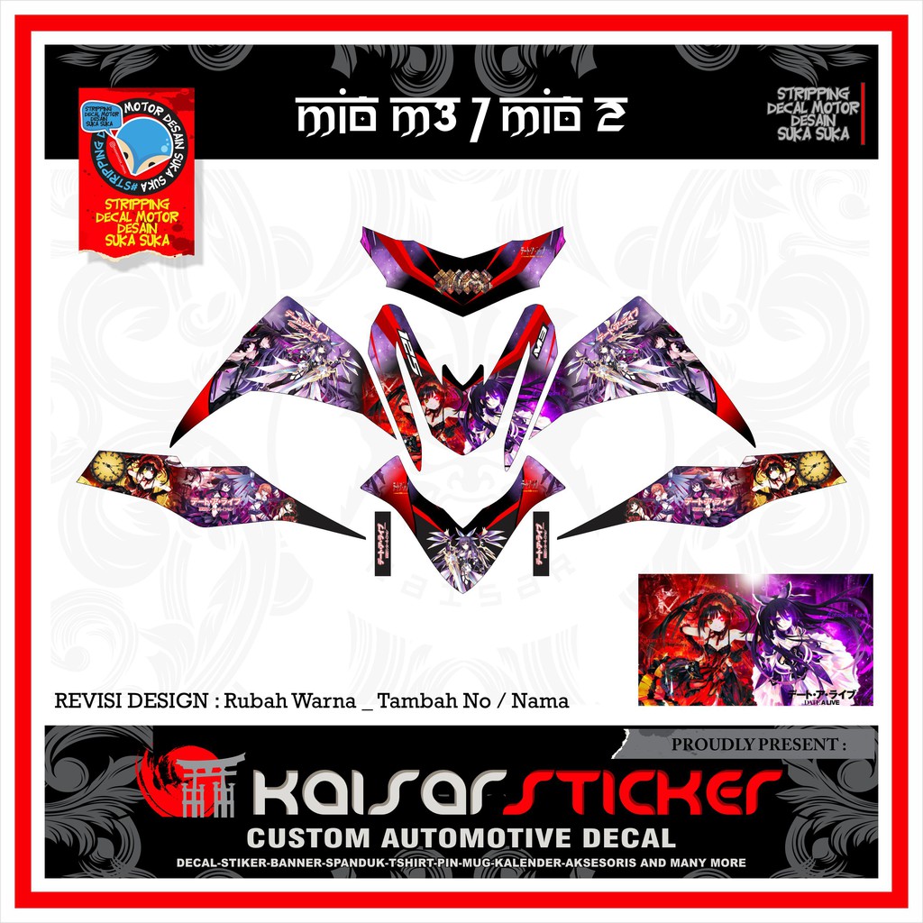 STICKER DECAL MIO M3 ANIME FULL BODY