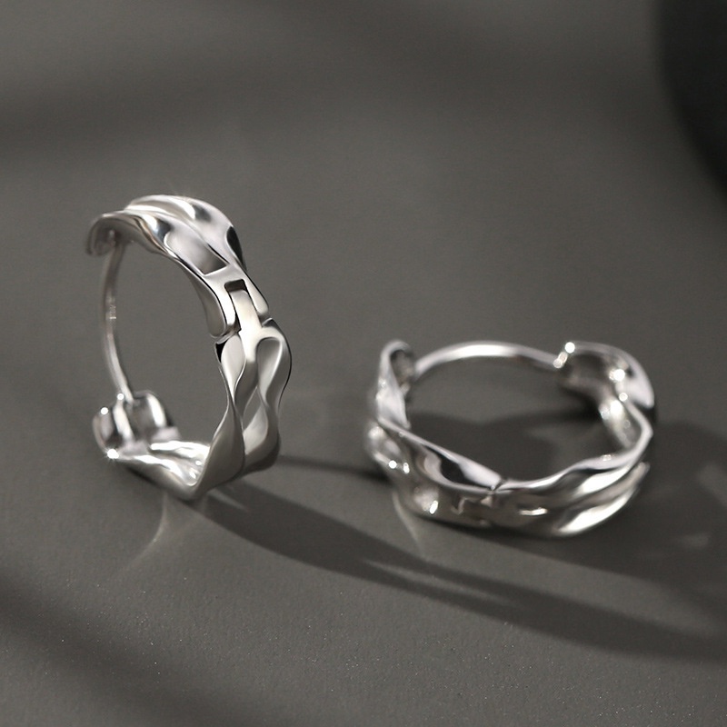 Fashion S925 Personality Wave Earrings