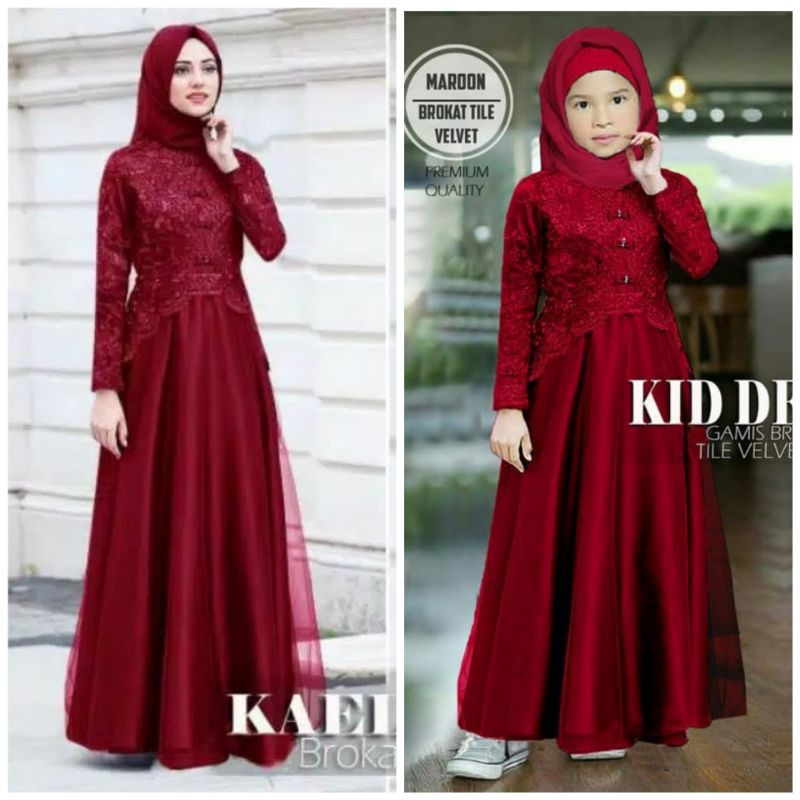 (BISA COD ✔️)maxi kaella brukat L-XL/Della kid 7-9thn(BISA couple sama anak)