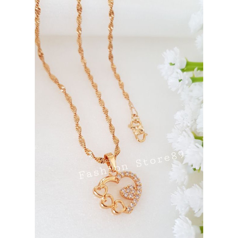 Xuping Love Kalung motif love unik simple elagant perhiasan lapis emas xuping impor