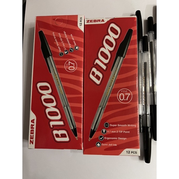 

pulpen zebbra B1000 hitam dan biru satu lusin