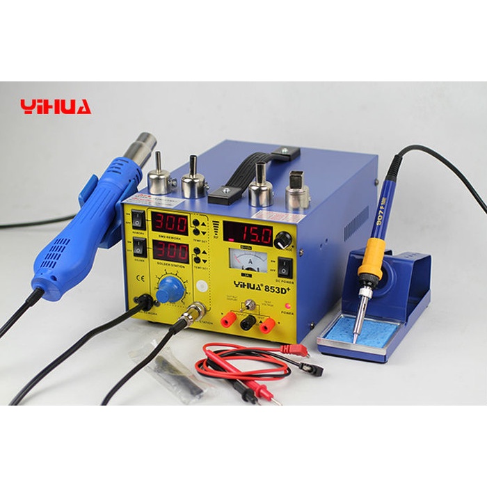 YIHUA 853D+ 3A 3in1 Blower Uap Soldering Station Power Supply Original