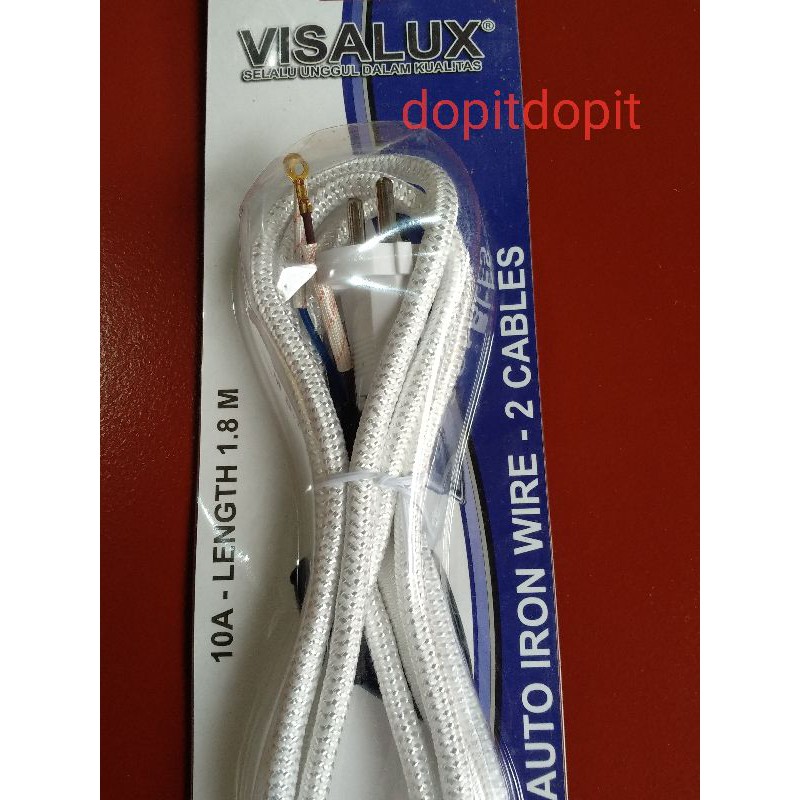 Kabel Setrika Setrikaan Kabel Gosokan (Iron cord) Steker Arde Bulat 2 Kabel (2 Pin) 1.8 Meter