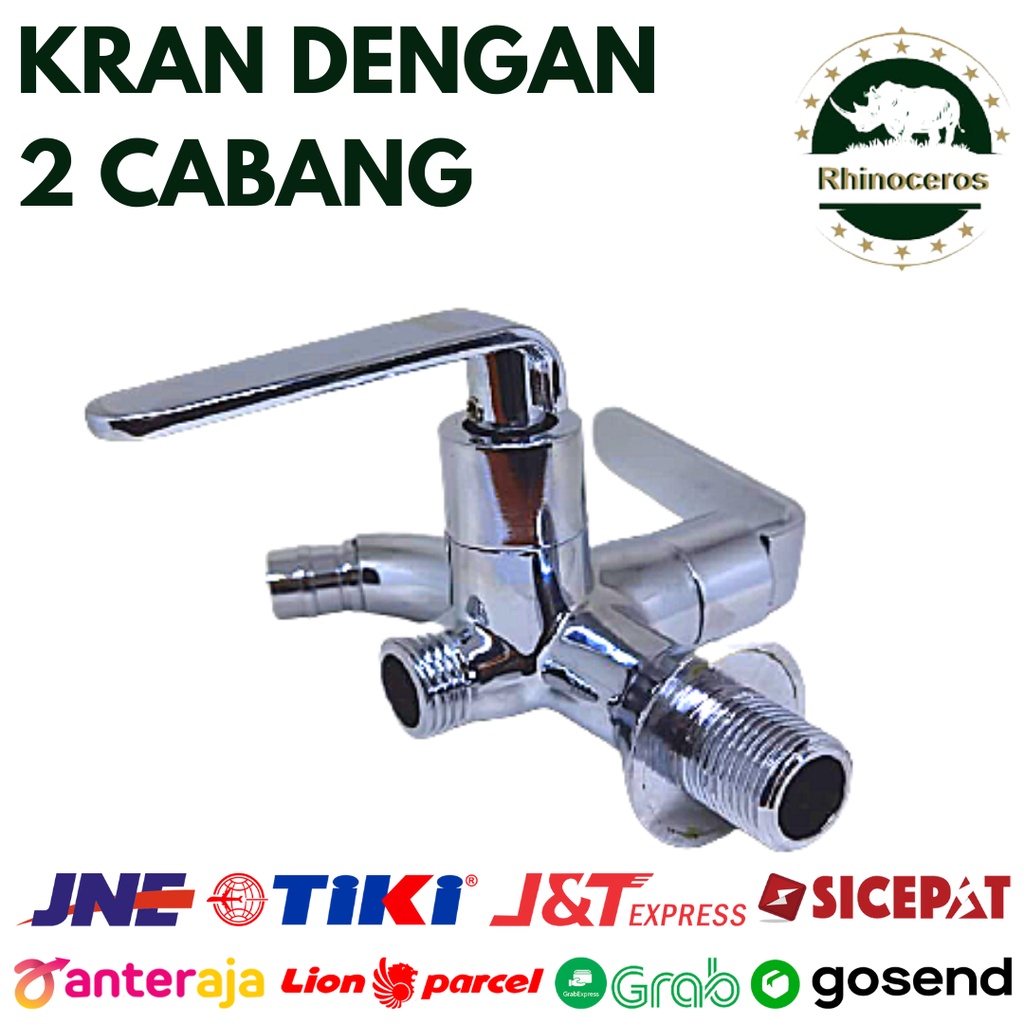 Kran Double Kran Shower Kamar Mandi Keran Double Cabang 1/2&quot;