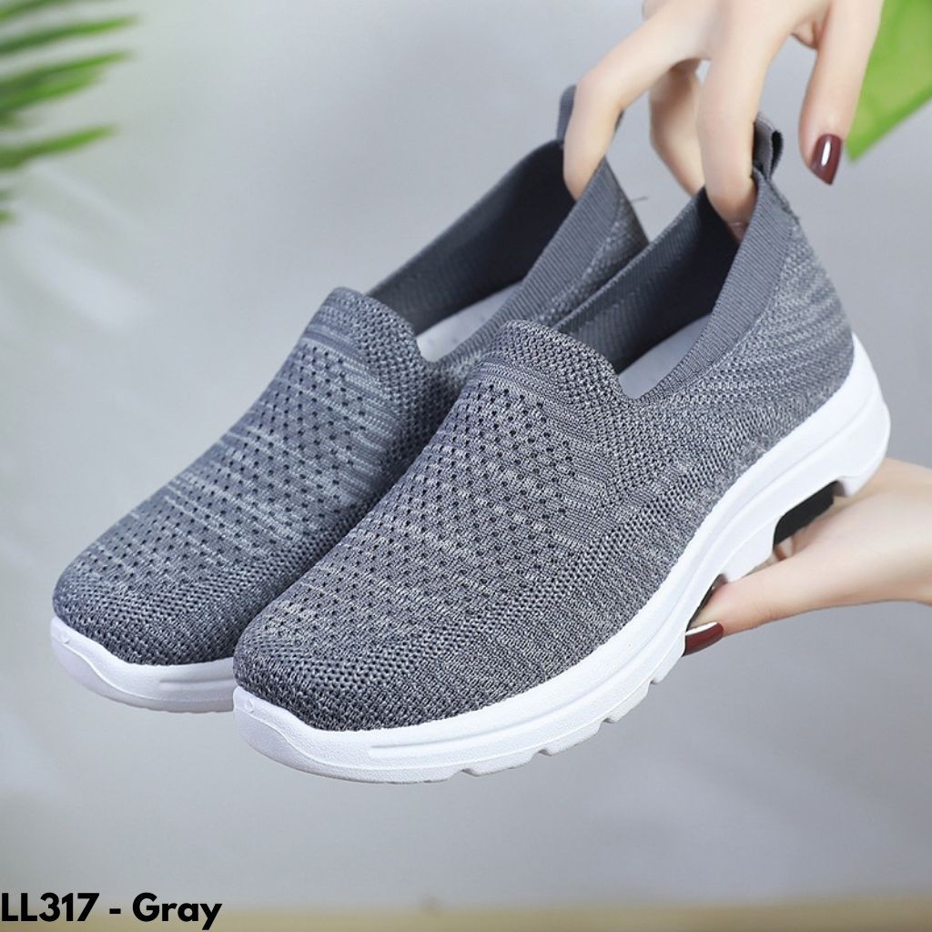 SEPATU WANITA SNEAKERS TANPA TALI COCOK OLAHRAGA SANTAI NYAMAN DIPAKAI ANTI SLIP LL317