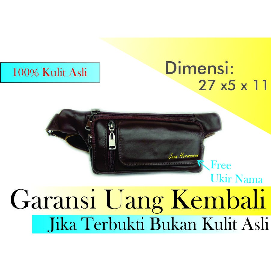 Tas Pinggang Waistbag Mini Hp Garansi Kulit Asli