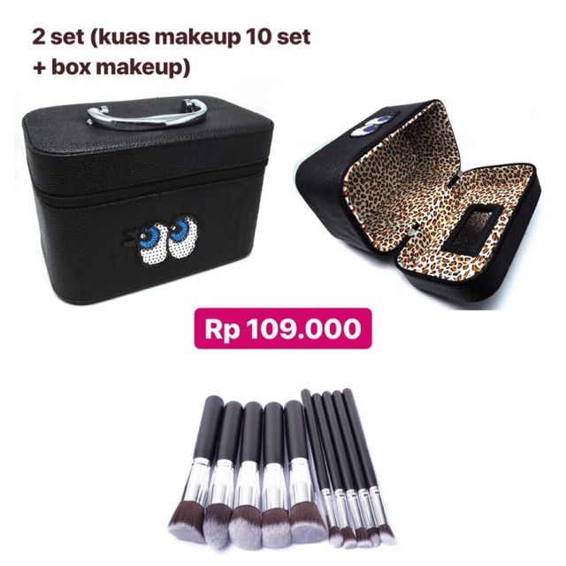 Kuas makeup 10 set + box makeup