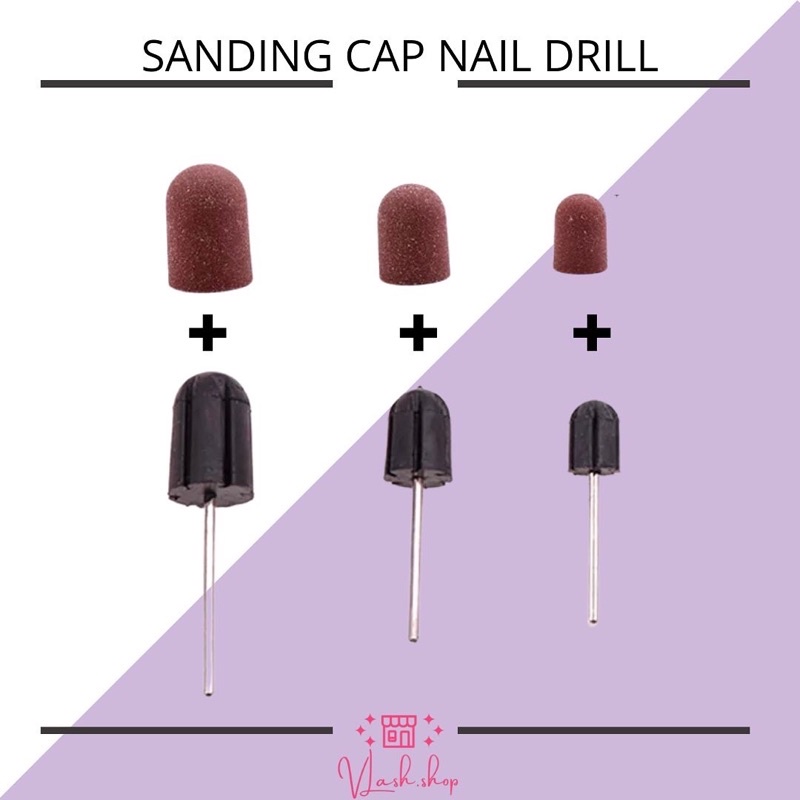 1 set isi 3 pcs SANDING CAPS DRILL - AMPLAS KIKIR PEDICURE