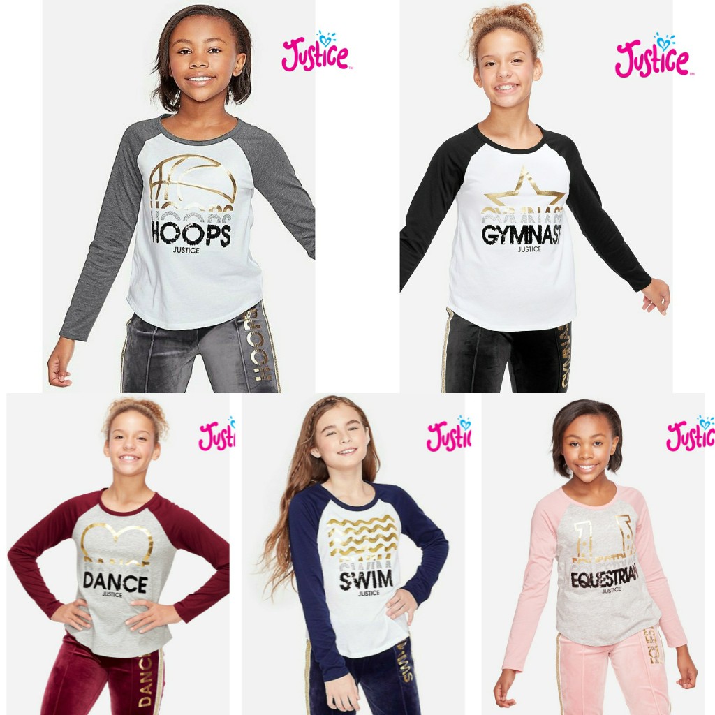 Justice Raglan Kaos Anak Perempuan
