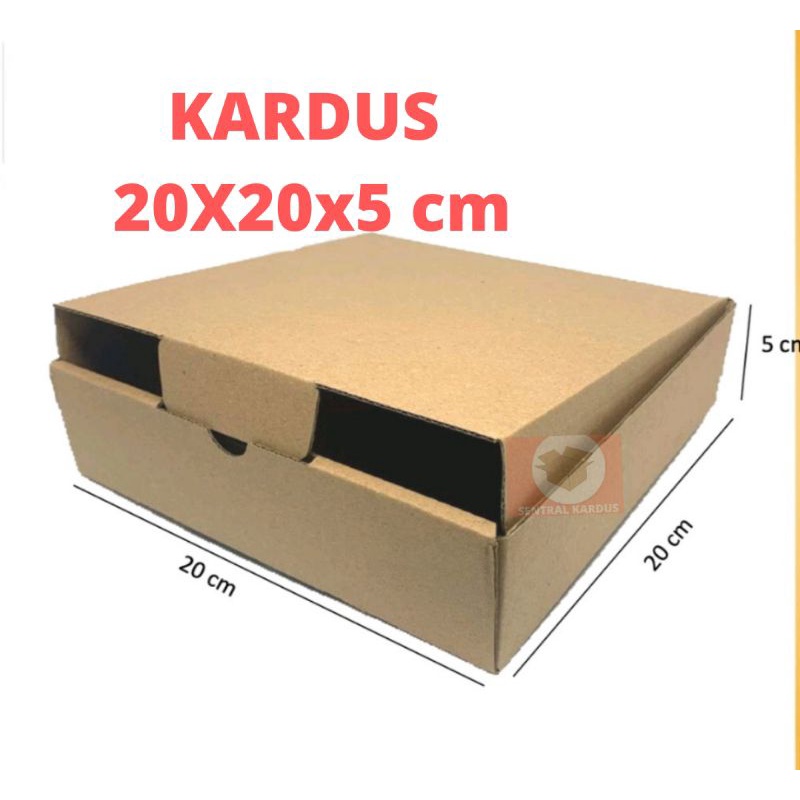 

Kardus Diecut 20x20x5 / craft box single wall / kemasan makanan model pizza