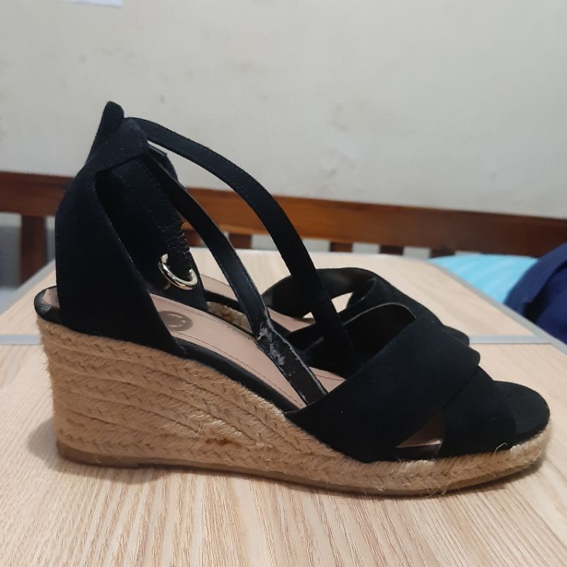 [SECOND] PRELOVED H&M WEDGES ORIGINAL UK 36 BLACK