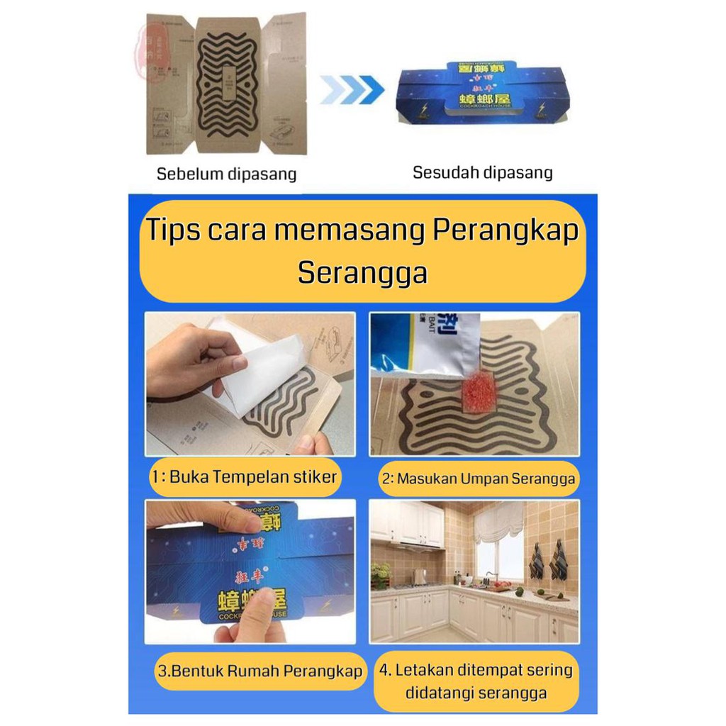 OS  10Set Perangkap Serangga /Kecoa/Cicak/Semut - Jebakan Serangga Racun Obat Umpan Import