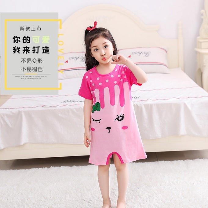 Baju Rumah Baju Tidur Anak Perempuan Motif Rabbit Baju Anak Import 3-10 thn