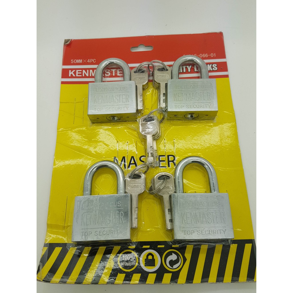 KENMASTER 4 Buah Gembok Master Key 50 mm