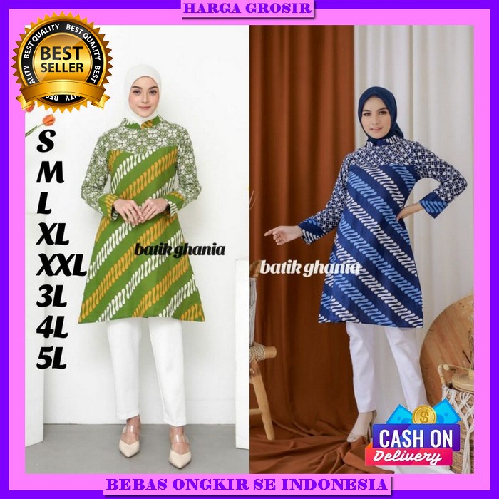 Atasan Kerja Casual Blouse Cewek Kekinian Baju Batik Wanita Bju Dewasa Model Terbaru Baju Kondangan 