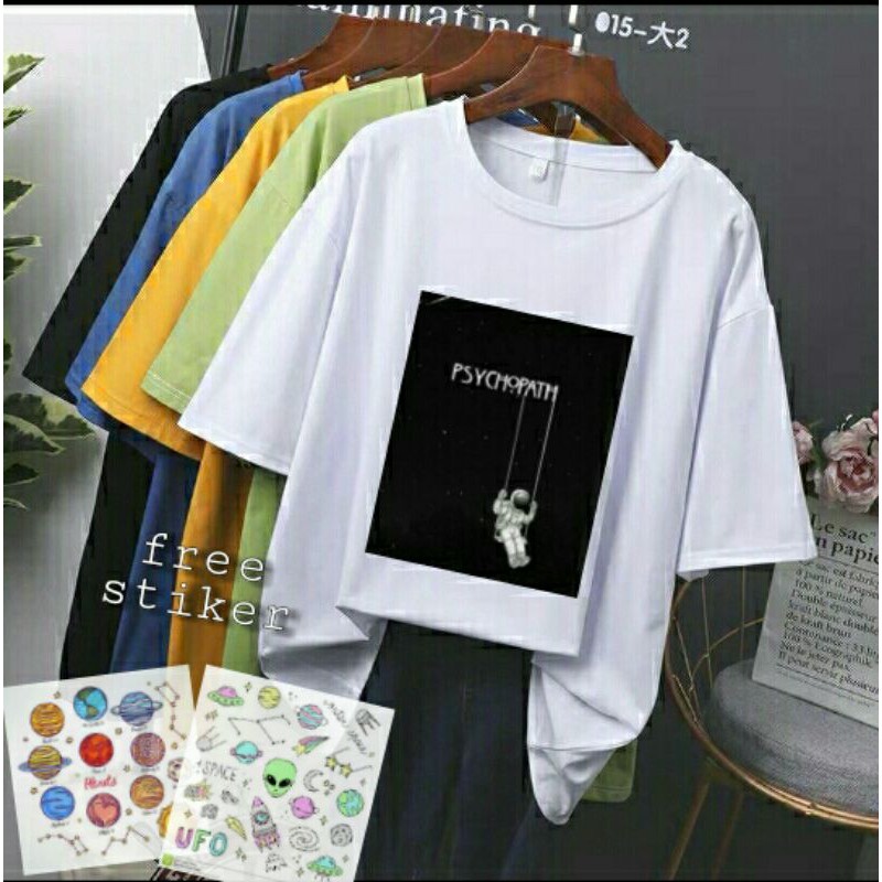 FREE ONGKIR | KAOS OVERSIZE | WANITA | PSYCHOPATH | [READ DESK]