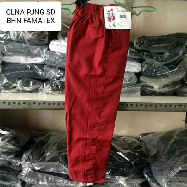 CLNA PANJNG SD MERAH  BHN FAMTEX KLS 1-6