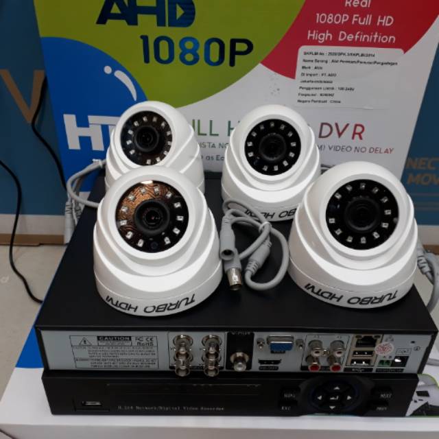 Paket cctv 4channel 1.3mp turbo hd+hdd komplit tgl pasang