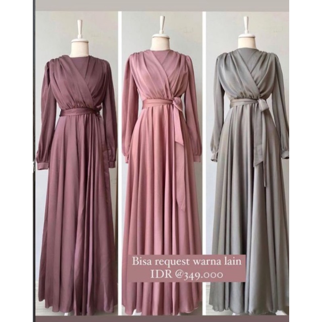 Gamis Satin Lipit Bridesmaid Mewah