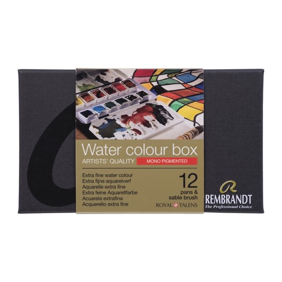 

Rembrandt Watercolour metal tin set Monopigmented Colour Selection | 12 pans + 1 brush