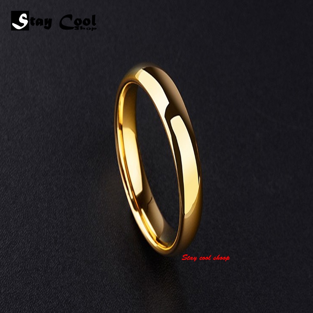 Cincin Bulat Polos Titanium KOREAN FASHION Titanium Tunangan Pria Dan Wanita Anti Karat Asli Ori