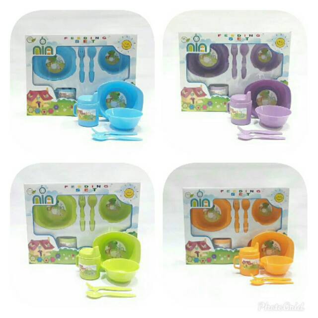 SALE!!! NIA BABY FEEDING SET MEDIUM - SET PERLATAN MAKAN BAYI UKURAN TANGGUNG BPA FREE MURAH