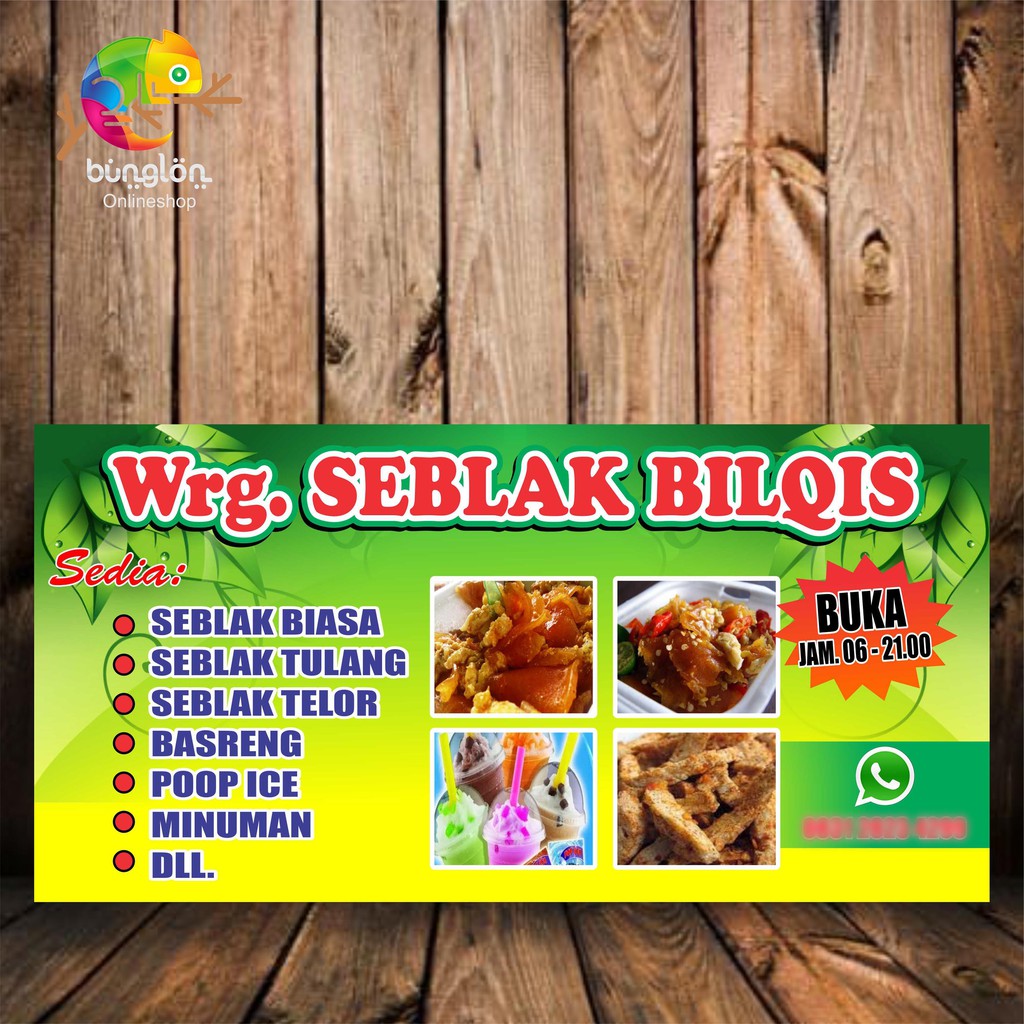 Banner Spanduk Backdrop Baliho Custom Uk 2x1 M Contoh Warung Seblak Shopee Indonesia