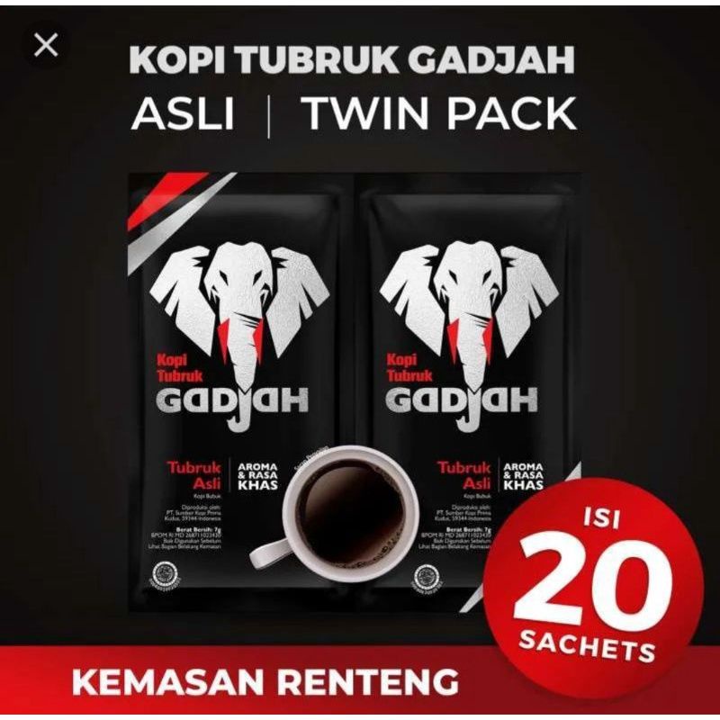 

KOPI TUBRUK GADJAH 1 RENCENG ISI 10sachet