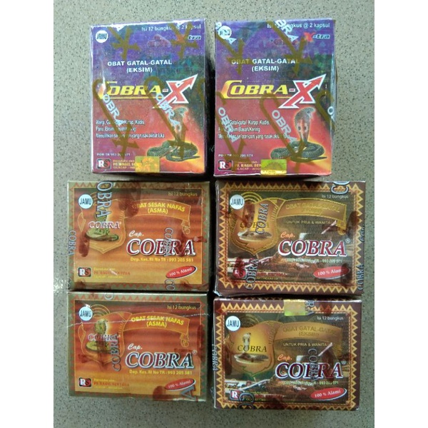

Jamu Cobra Gatal Kapsul Dan Jamu Cobra Sesak Nafas - Isi 12 Pcs