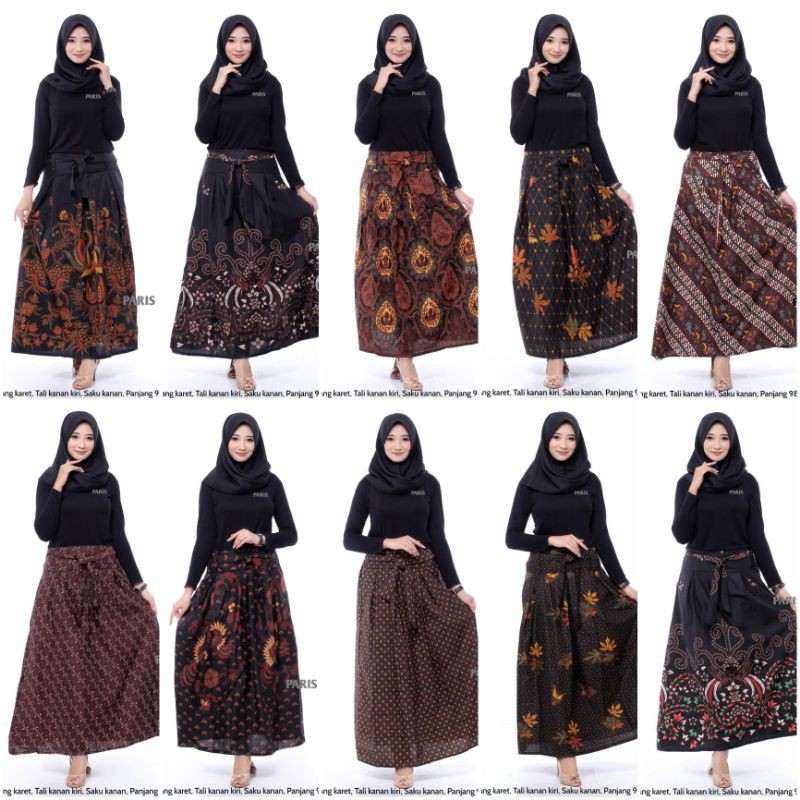 Rok batik warna hitam / rok batik warna coklat / rok batik murah