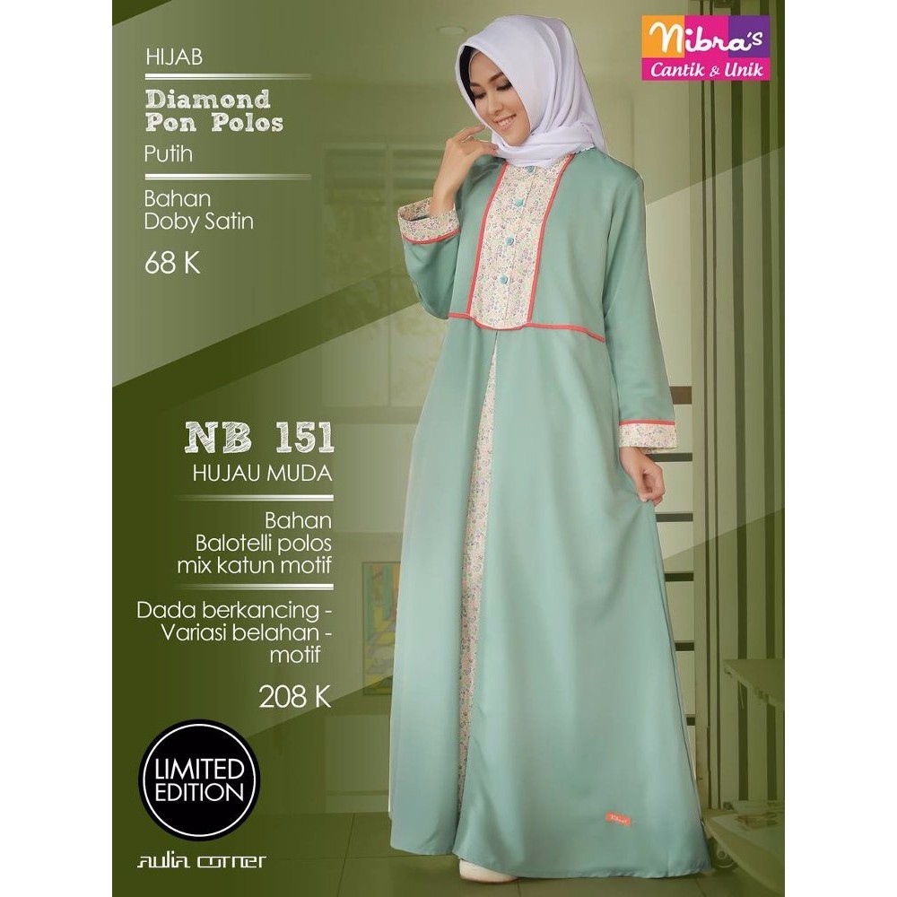 PROMO TERMURAH Model Baju Gamis Nibras NB 151 Hijau ORIGINAL Baju Muslim Modern