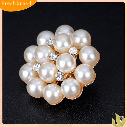 [ TERLARIS]Flower Rhinestone Imitation Pearl Brooch Pin DIY Bridal Wedding Bouquet Decor