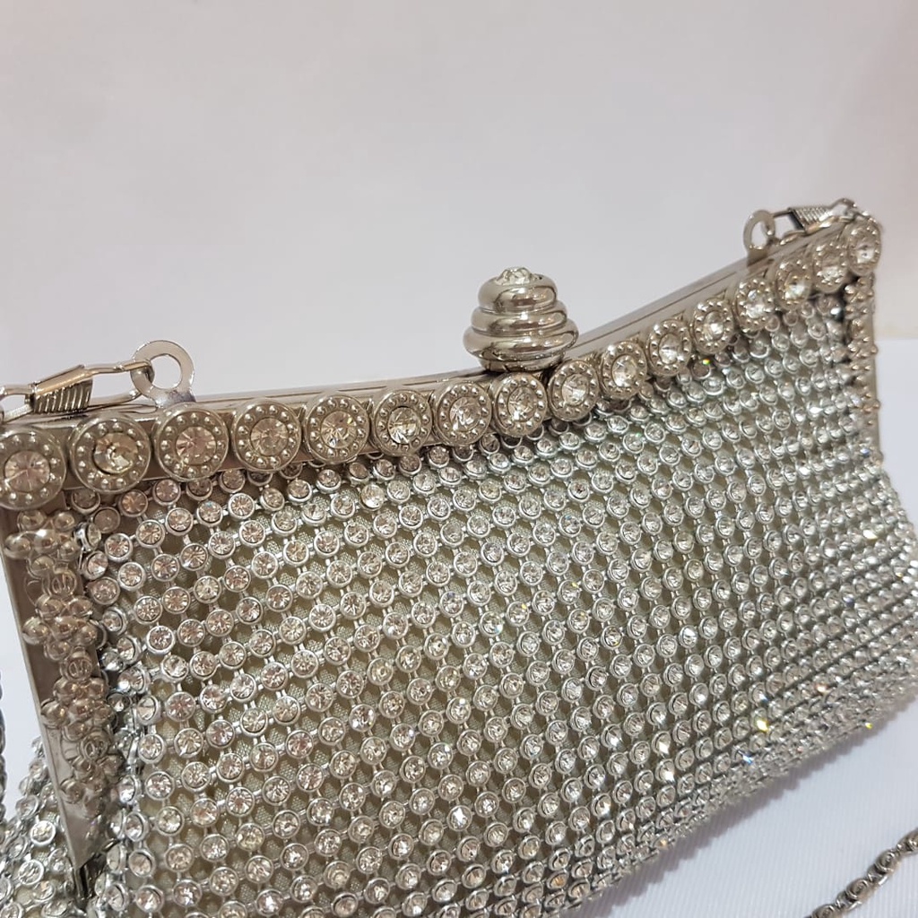 Clutch Pesta Farnell Diamond Party Mewah Permata Berlian Bling 11134 / 2104/111520