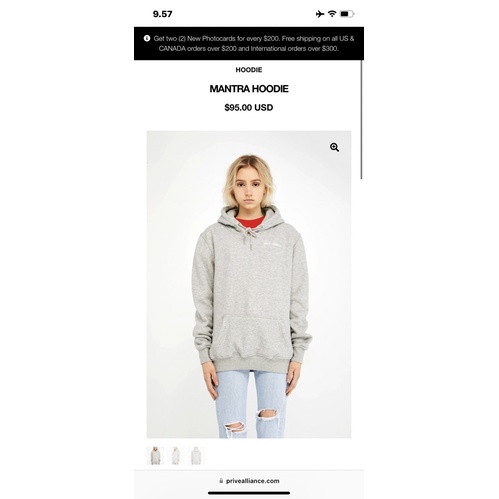 PRIVE ALLIANCE NEW YORK MANTRA HOODIE BAEKHYUN original