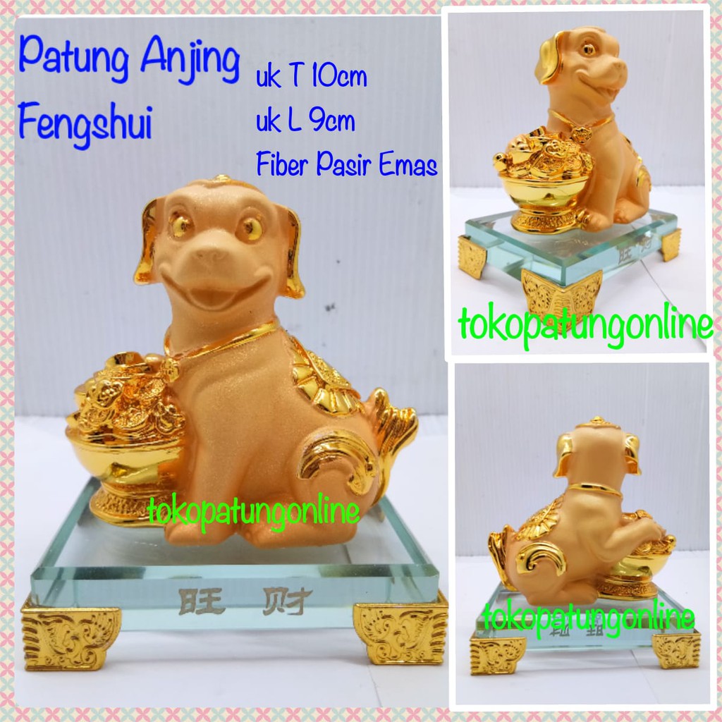 Patung Anjing Fengshui Pasir Emas 010