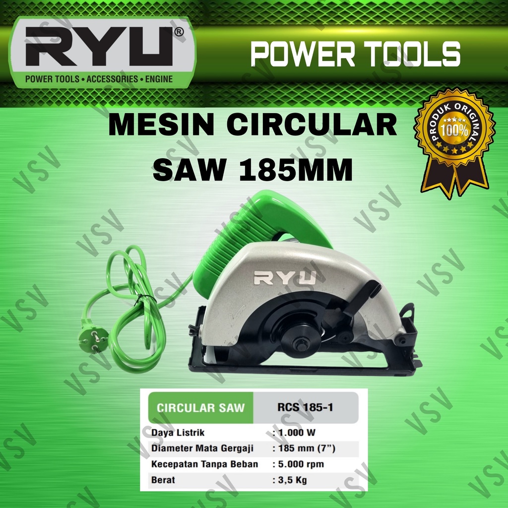 RYU RCS185-1 Circular Saw 185mm Mesin Gergaji Potong Kayu Circle Cutter