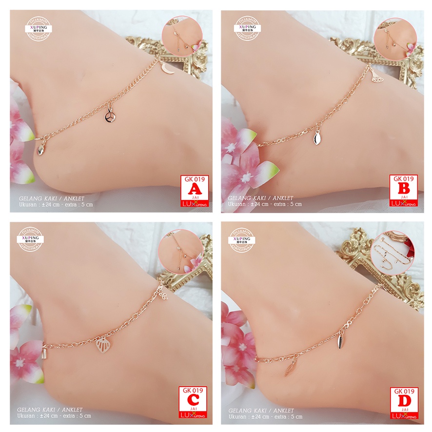 GK 019 Gelang Kaki Xuping Simpel Perhiasan Wanita Lapis Emas Imitasi Gelang Kaki Charm Aksesoris Kaki Pantai Aksesoris Korea Murah Merk Xuping Asli Premium Quality Luxx Xuping