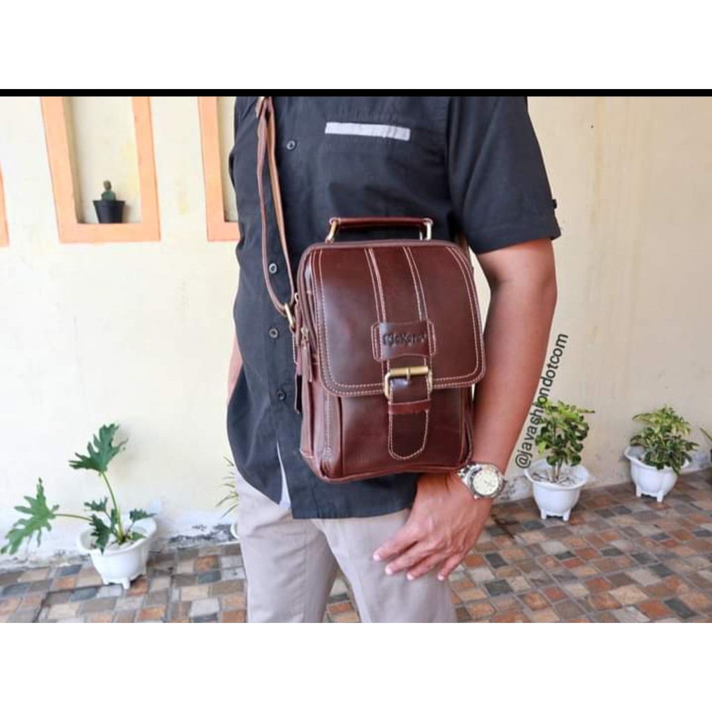 Tas Selempang PRia KULIT ASLI bisa tenteng Tas Kerja slempang cowok
