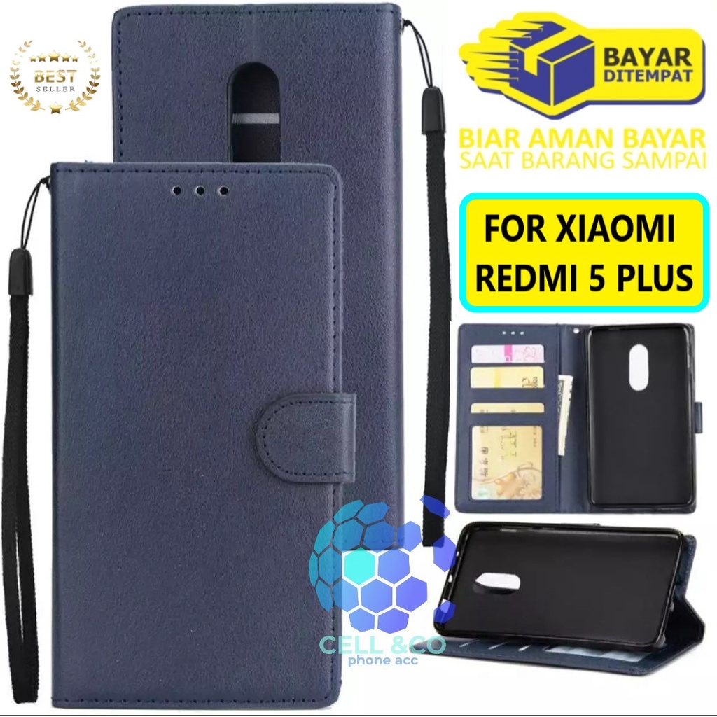 Flip cover XIAOMI REDMI 5 PLUS Flip case buka tutup kesing hp casing flip case leather wallet