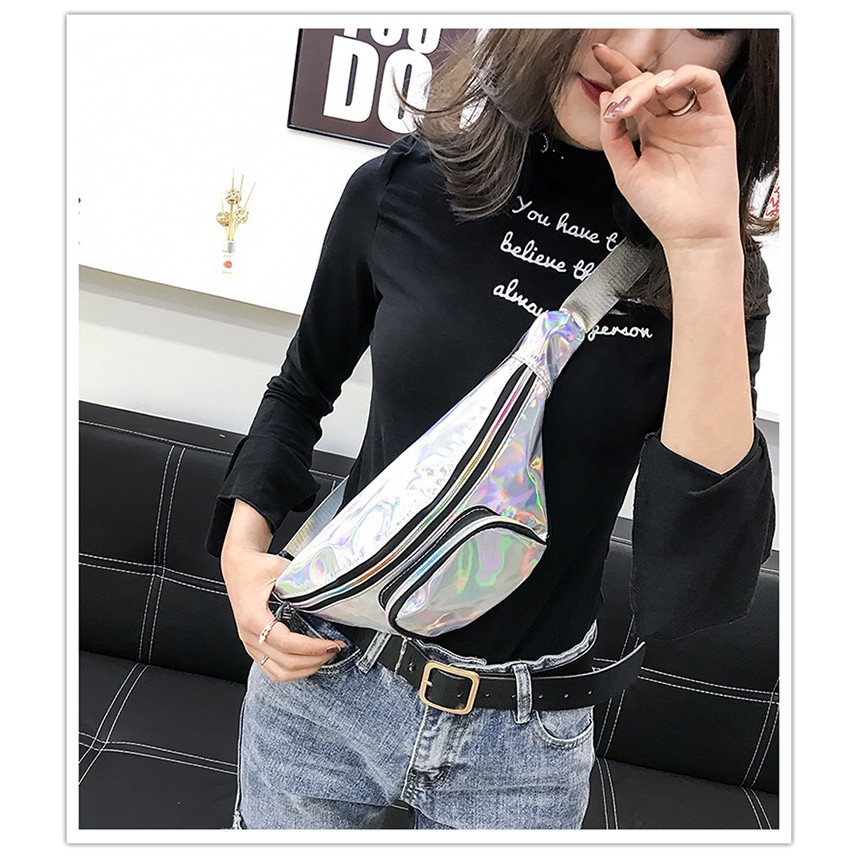 Deeya Woman Waistbag - Tas Pinggang Wanita Import - belt bum bag selebgram PVC polos