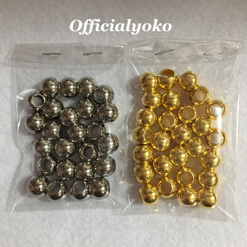 MUTE / MOTE / MONTE / MANIK BULAT SILVER LUBANG BESAR 10mm (10gram)