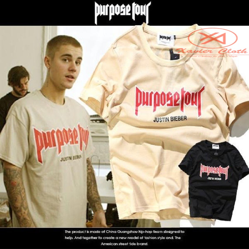 Premium Tshirt Cowo keren - Kaos Justin Bieber - Purpose Tour - Xavier Cloth - Best Quality