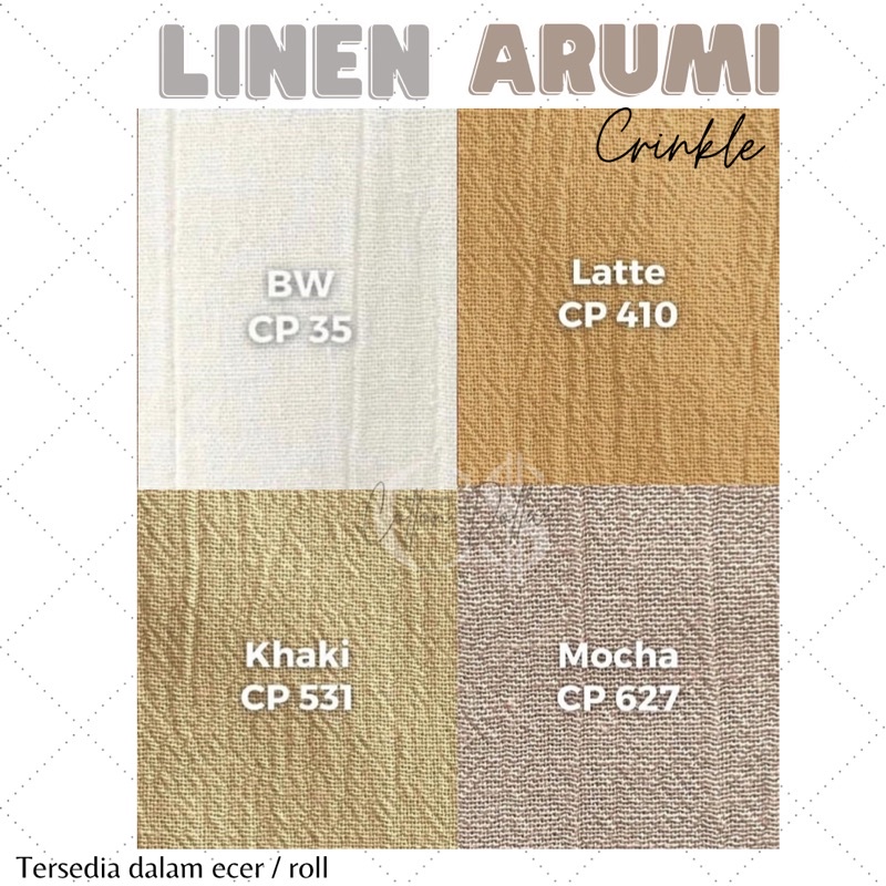 KAIN LINEN ARUMI CRINKLE PREMIUM GRADE A | YARD METERAN ECERAN / ROLL