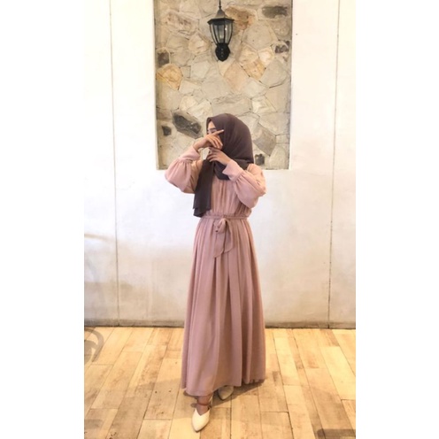 Belltwins aleena gamis SET HIJAB- gamis cerutty - gamis elegant