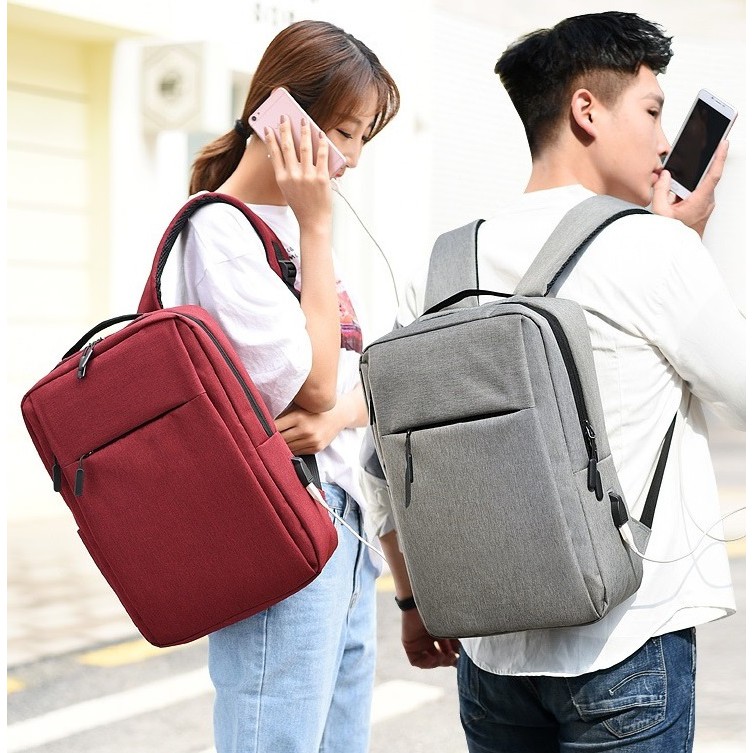 [COD] LB - Koleksi tas punggung pria terbaru fashion import gaya / Ransel pria free kabel USB 10006