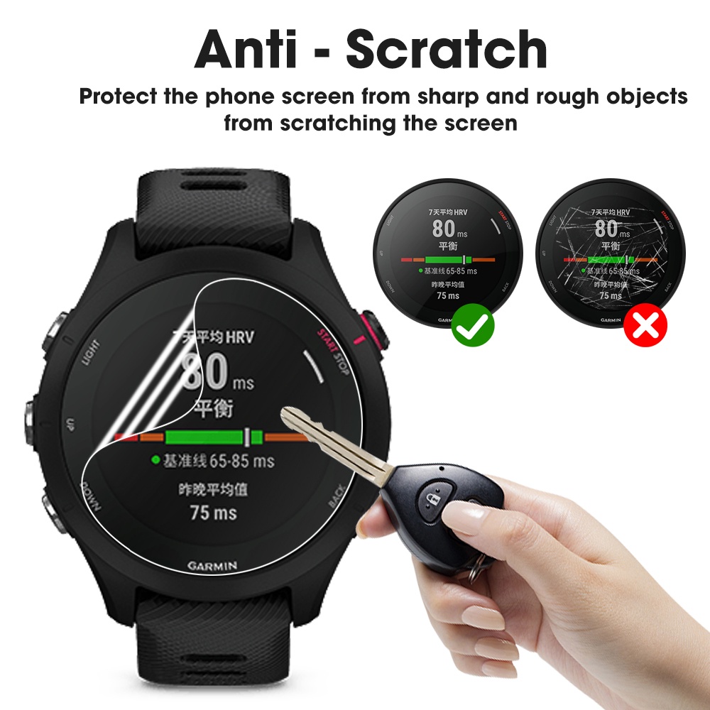 Film Hydrogel Pelindung Layar Smartwatch Anti Gores Shockproof Full HD Untuk Garmin Forerunner 255S